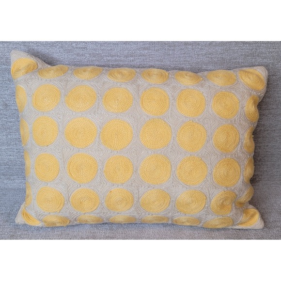 Pottery Barn Other - Pottery Barn 12x16 Throw Pillow Yellow Round Swirls 2008 Old Stock